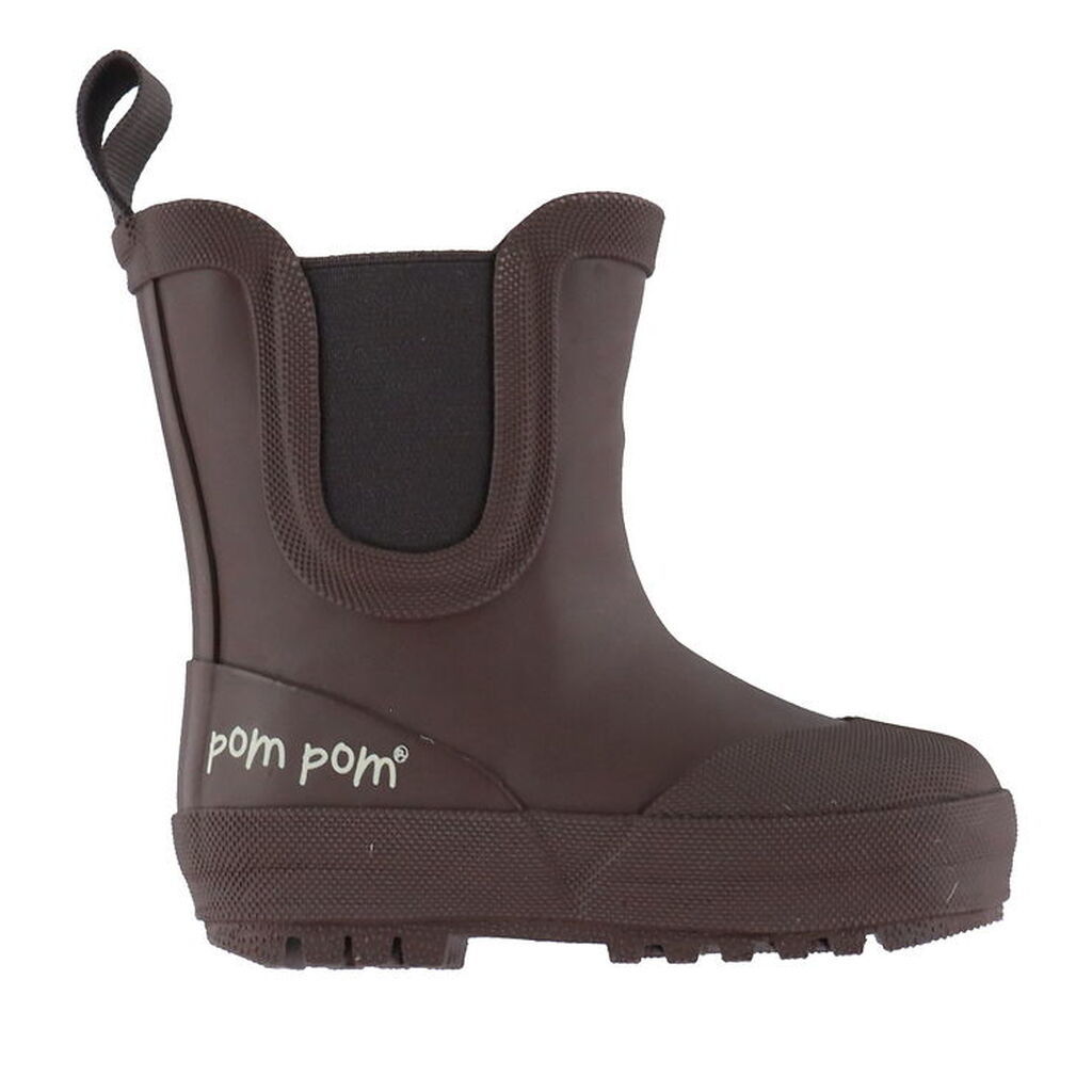 Pom Pom Gummistøver m. For - Ankel - Chocolate