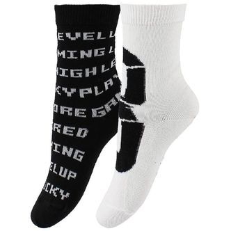 Molo Strømper - 2-pak - Norm - Hvid/Sort m. Tekst