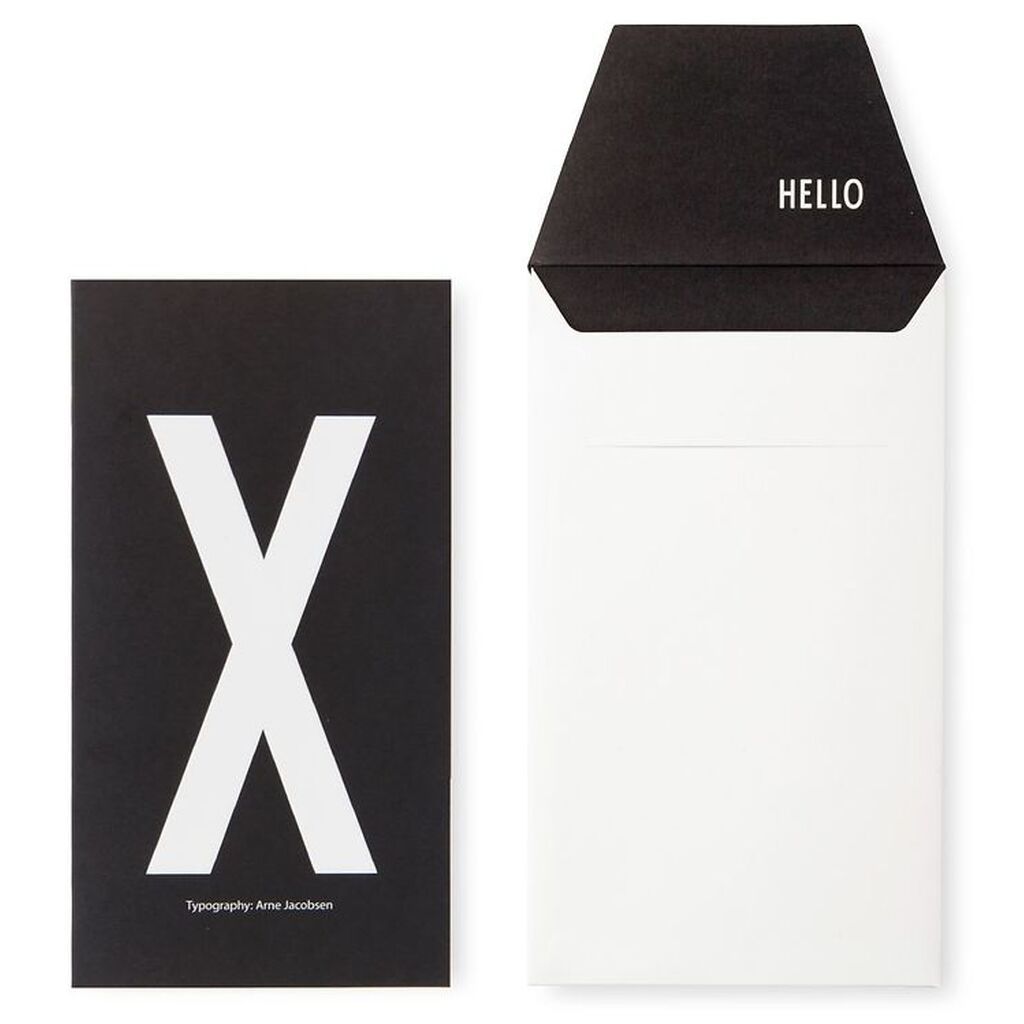 Design Letters Kort m. Konvolut - Sort m. X