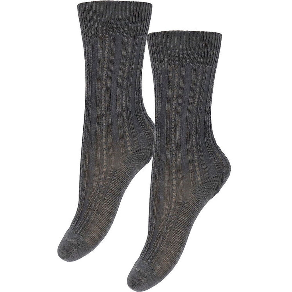 FUB Strømper - Uld - Rib - 2-pak - Dark Beige Melange