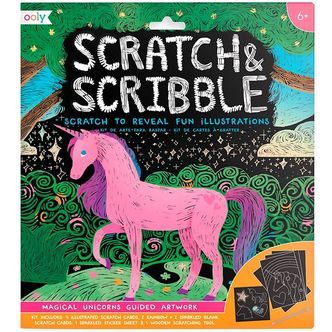 Ooly Scratch and Scribble Sæt - Magical Unicorns