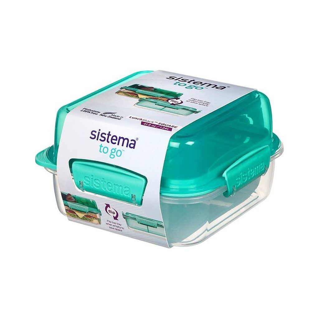 Sistema Madkasse - Lunch Stack Square - 1,24 L - Minty Teal