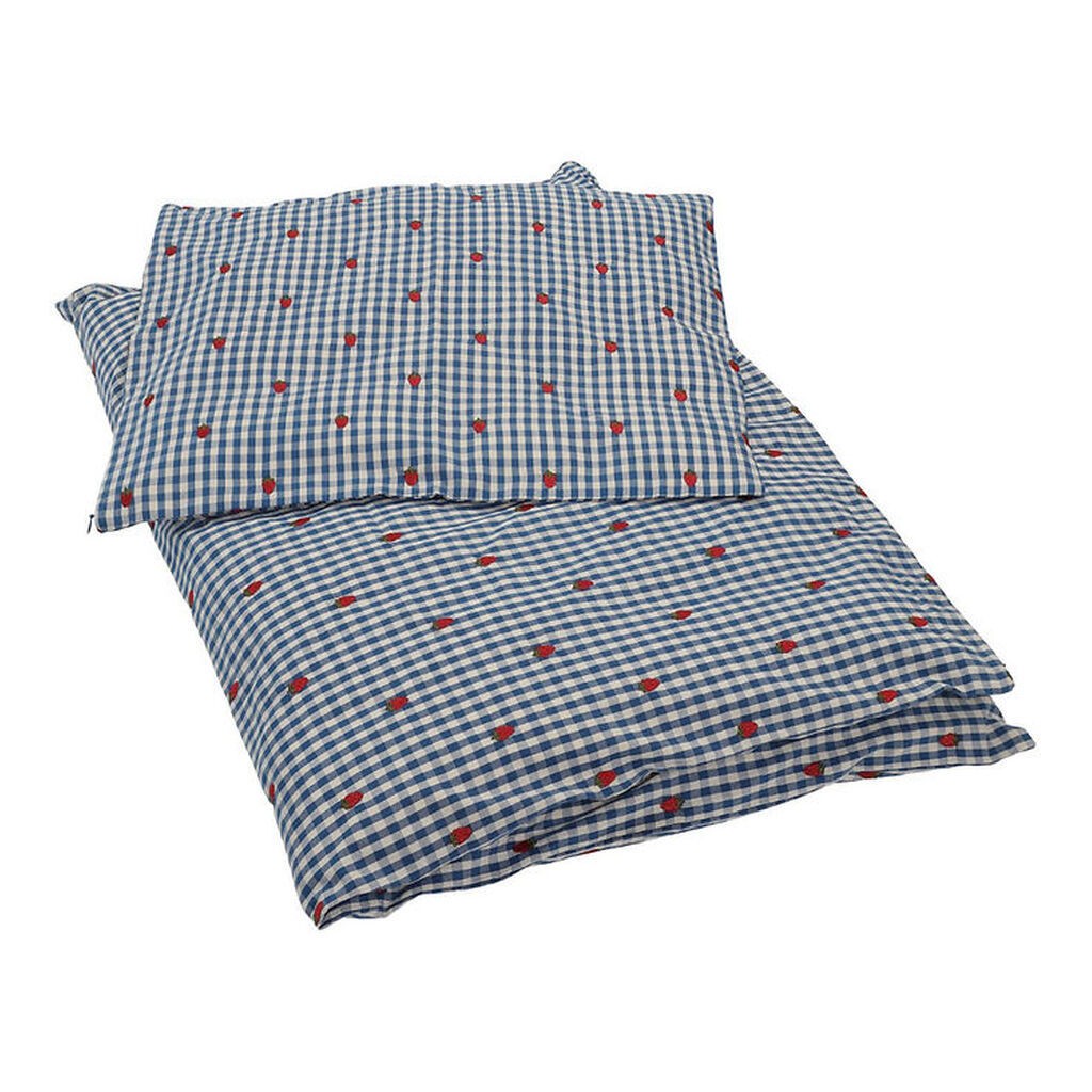 Flöss Sengetøj - Baby - Nolly - Berry blue check