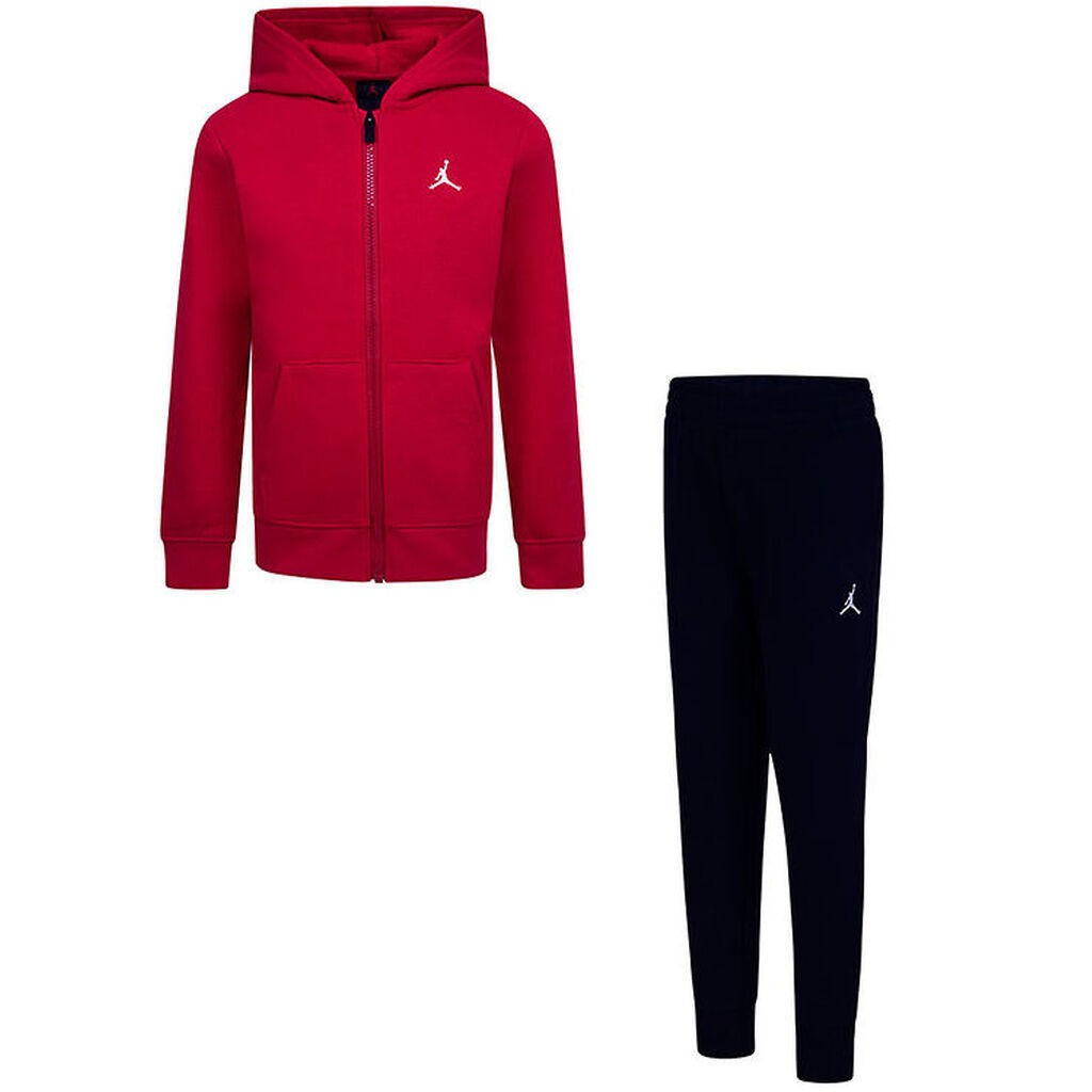 Jordan Sweatsæt - Cardigan/Sweatpants - Sort m. Logo