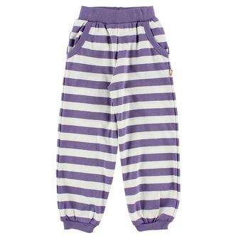 Katvig Bukser - Hvid/Lilla Stribet