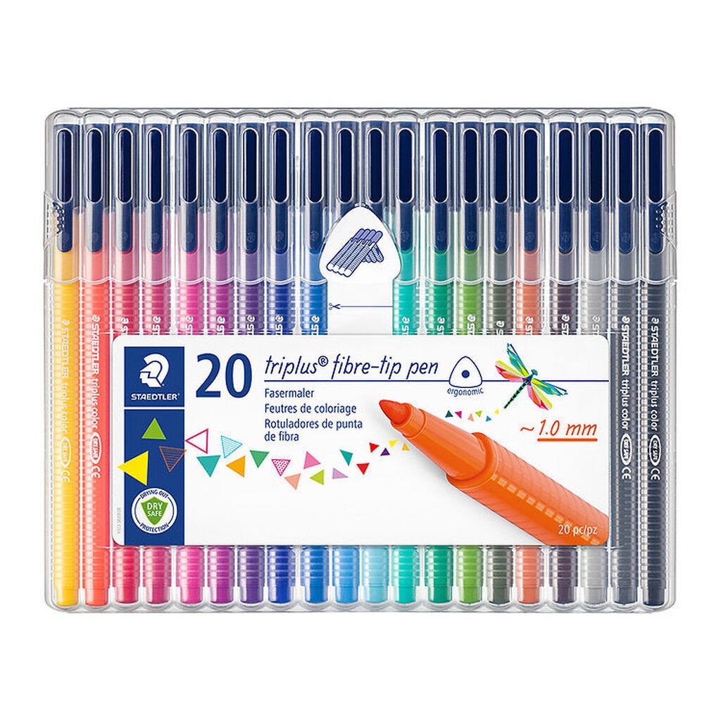Staedtler Tuscher - 20 stk - Triplus Fibre-tip Pen - 1,0 mm
