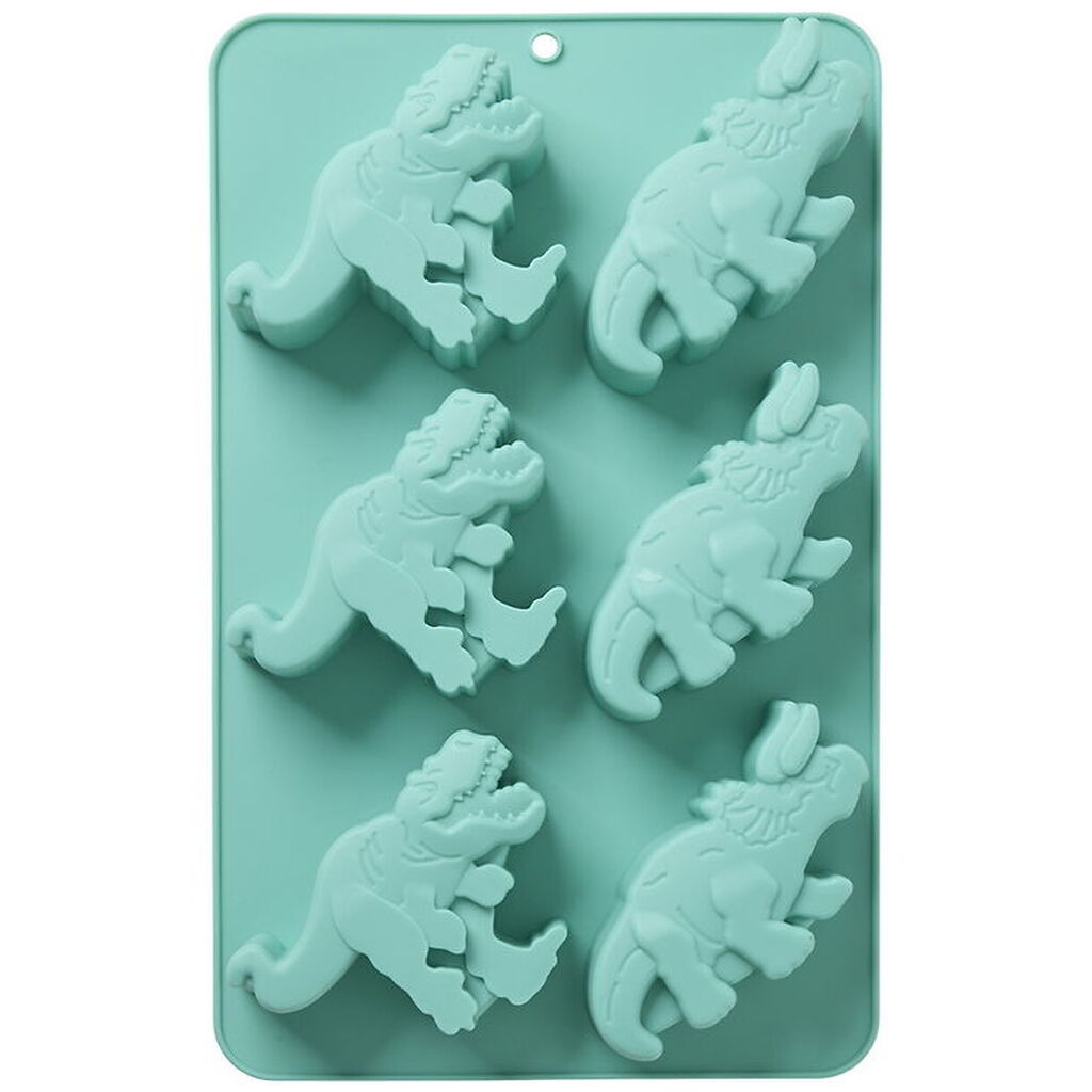 Rice Kageform - Silikone - Mint m. Dinosaurer