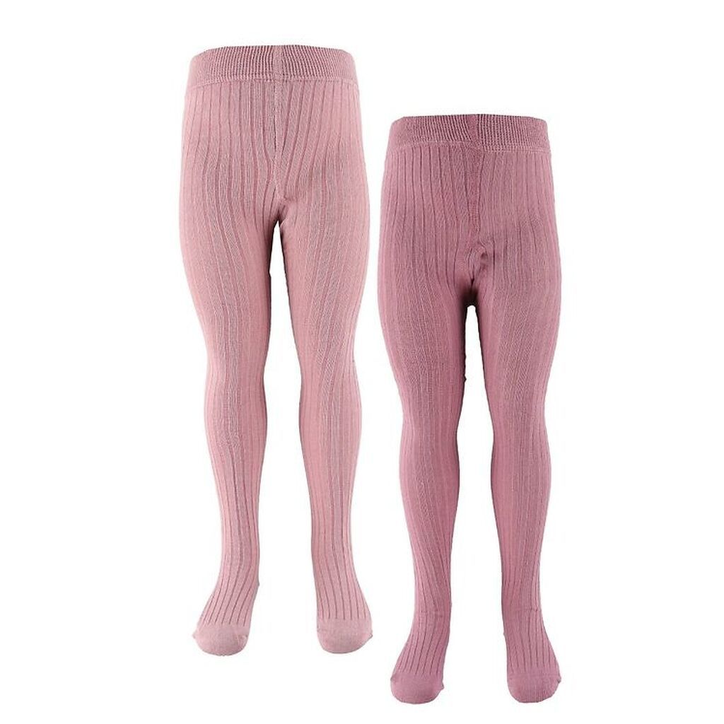 Minymo Strømpebukser - 2-Pak - Solid Rib - Orchid Haze