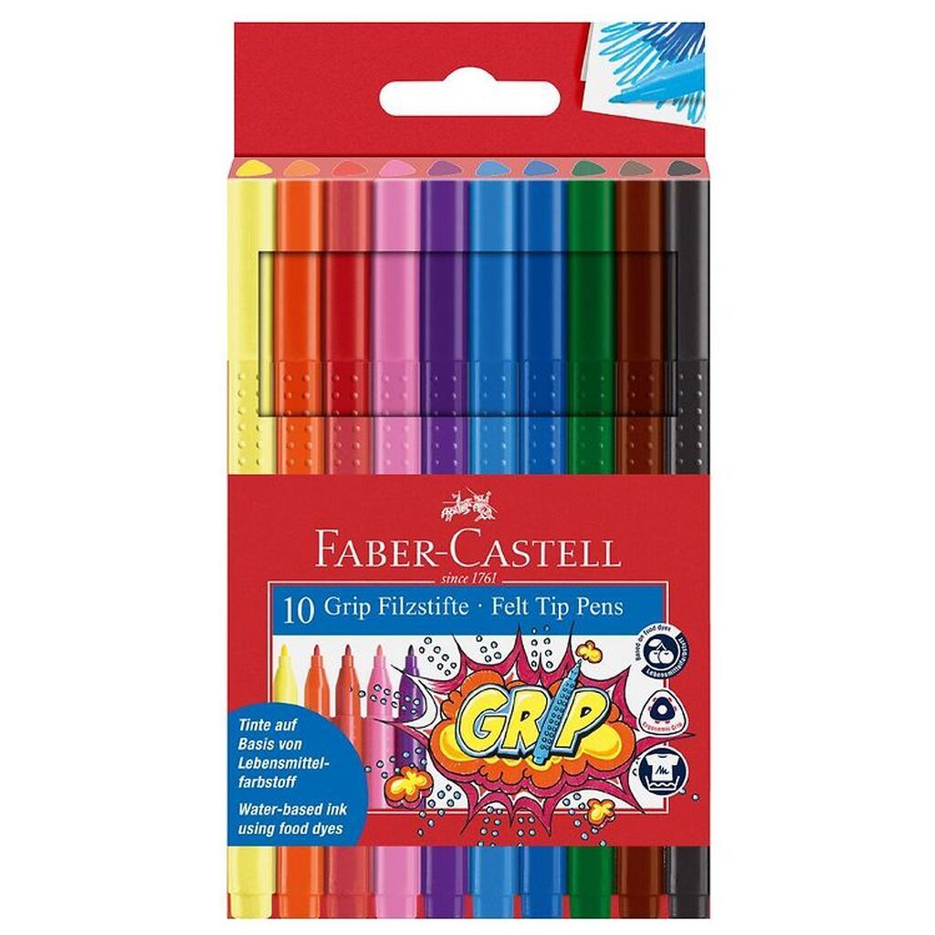 Faber-Castell Tuscher - Grip - 10 stk - Multifarvet