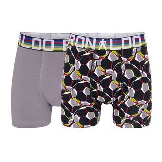 Ronaldo Boxershorts - 2-pak - Grå/Sort m. Mønster