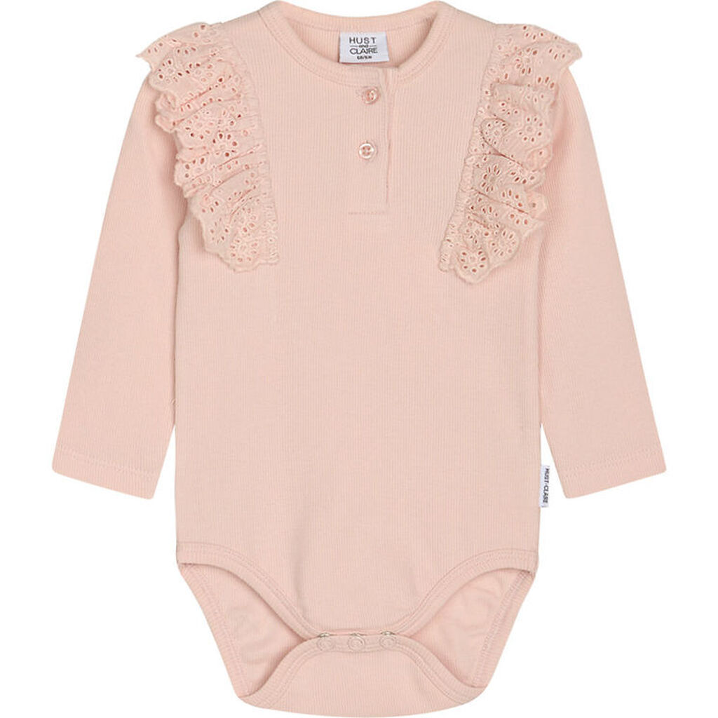 Hust and Claire Body l/æ - Rib - Belisia - Peach Dust m. Flæser