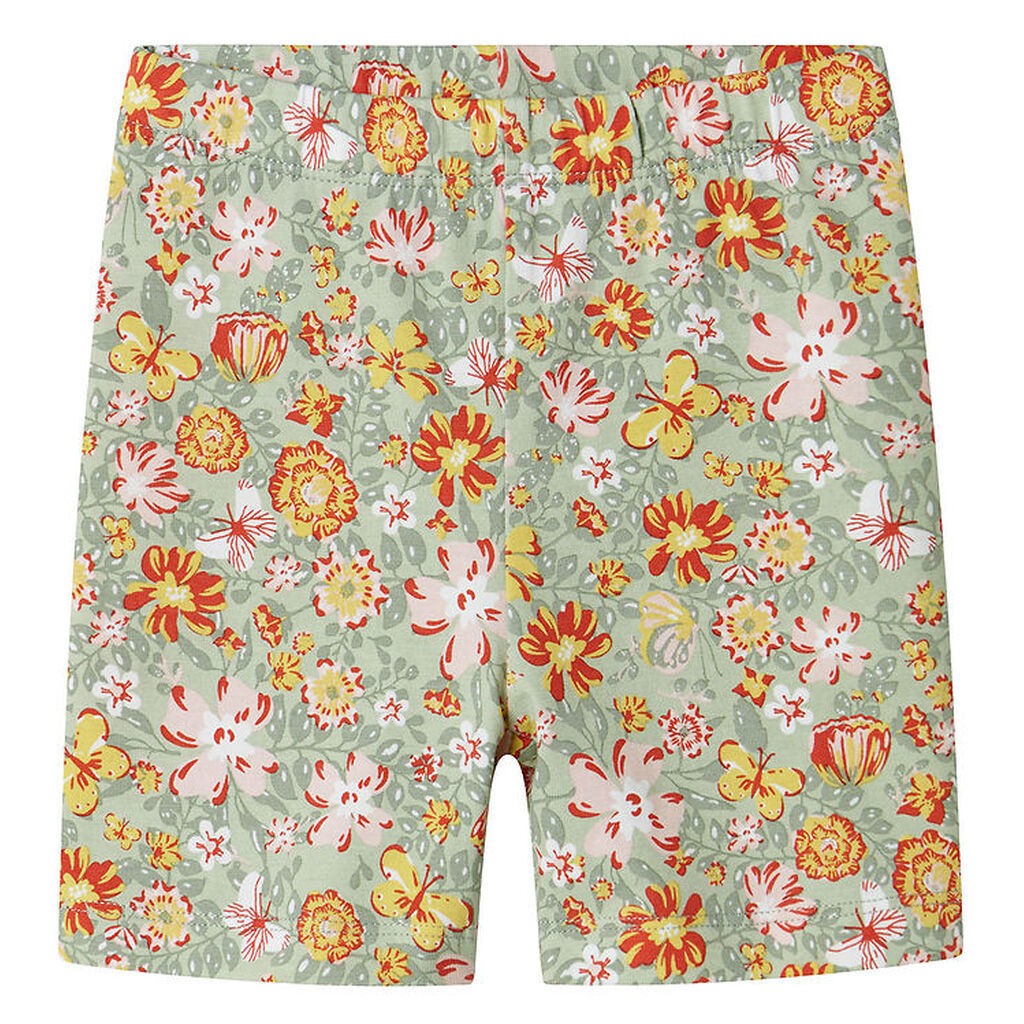 Name It Cykelshorts - NmfVayo - Aqua Gray m. Blomster