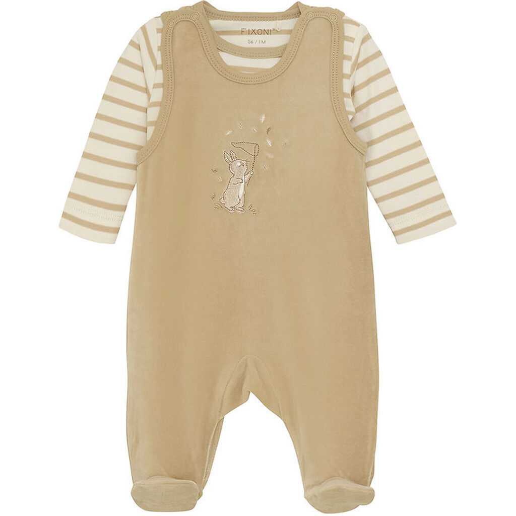 Fixoni Sparkedragt m. Body l/æ - Velour - Sesame