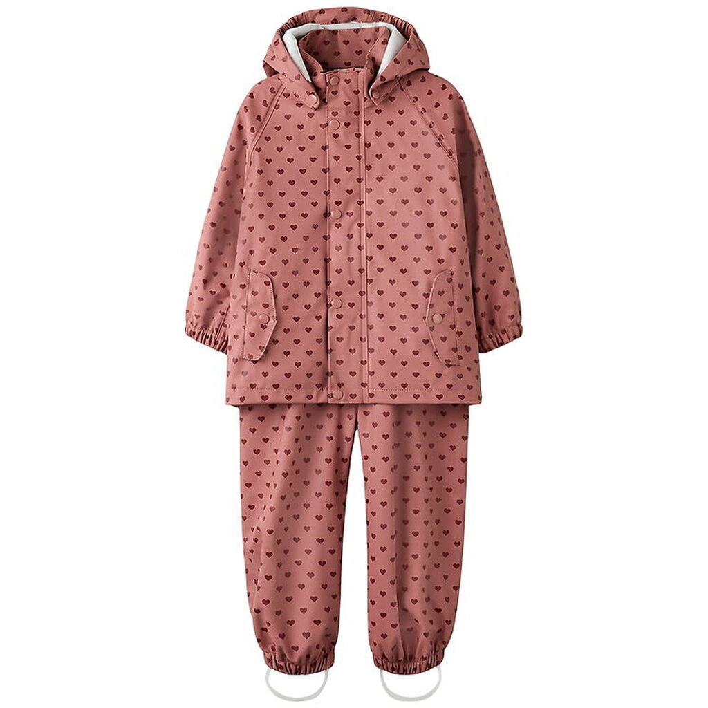 Lil' Atelier Regntøj m. Seler - PU - NmfLadry10 - Withered Rose/