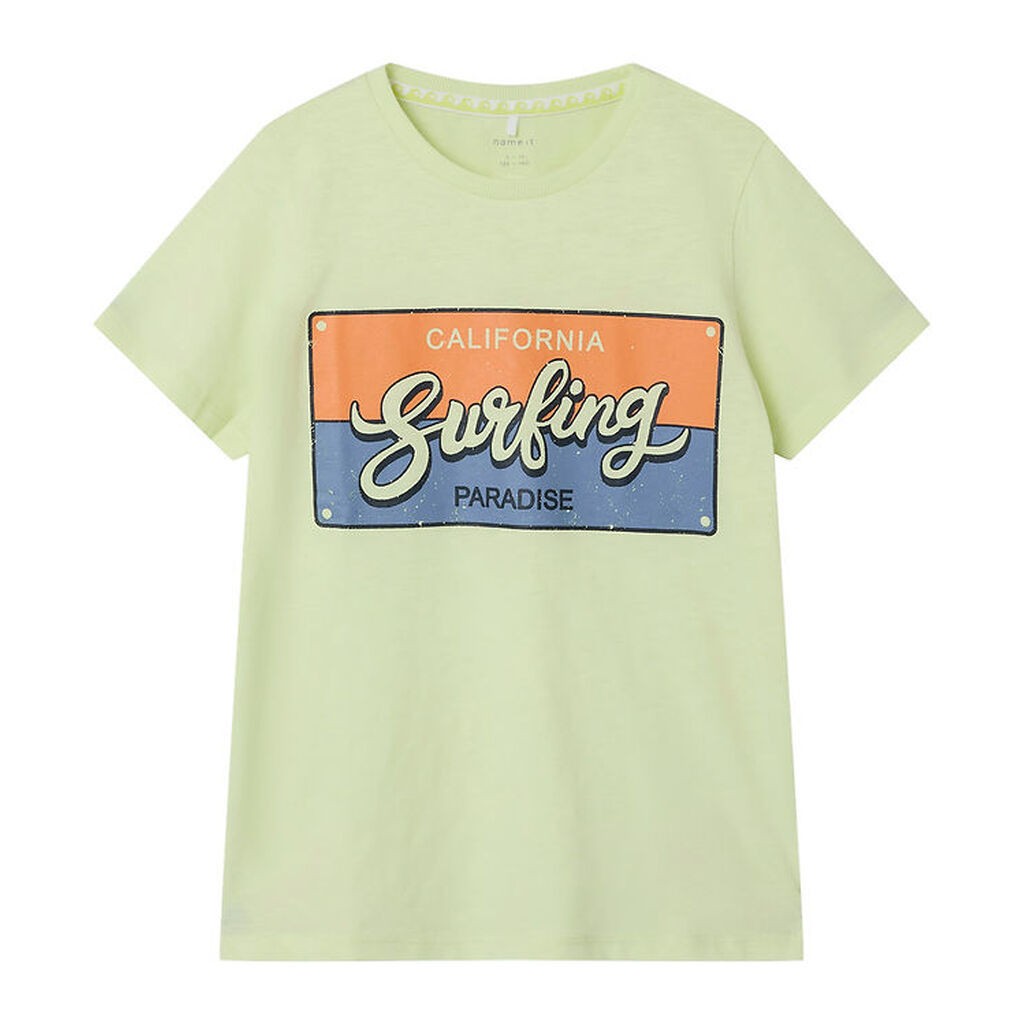 Name It T-shirt - NkmPfholiday - Lime Cream