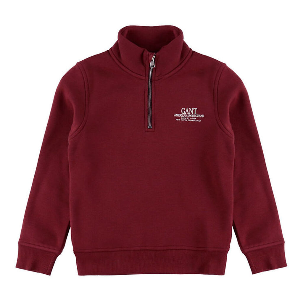 GANT Sweatshirt - Graphic - Half Zip - Plumped Red