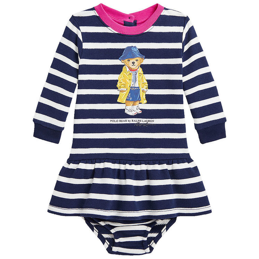 Polo Ralph Lauren Sweatkjole m. Bloomers - Navy/Hvidstribet m. B