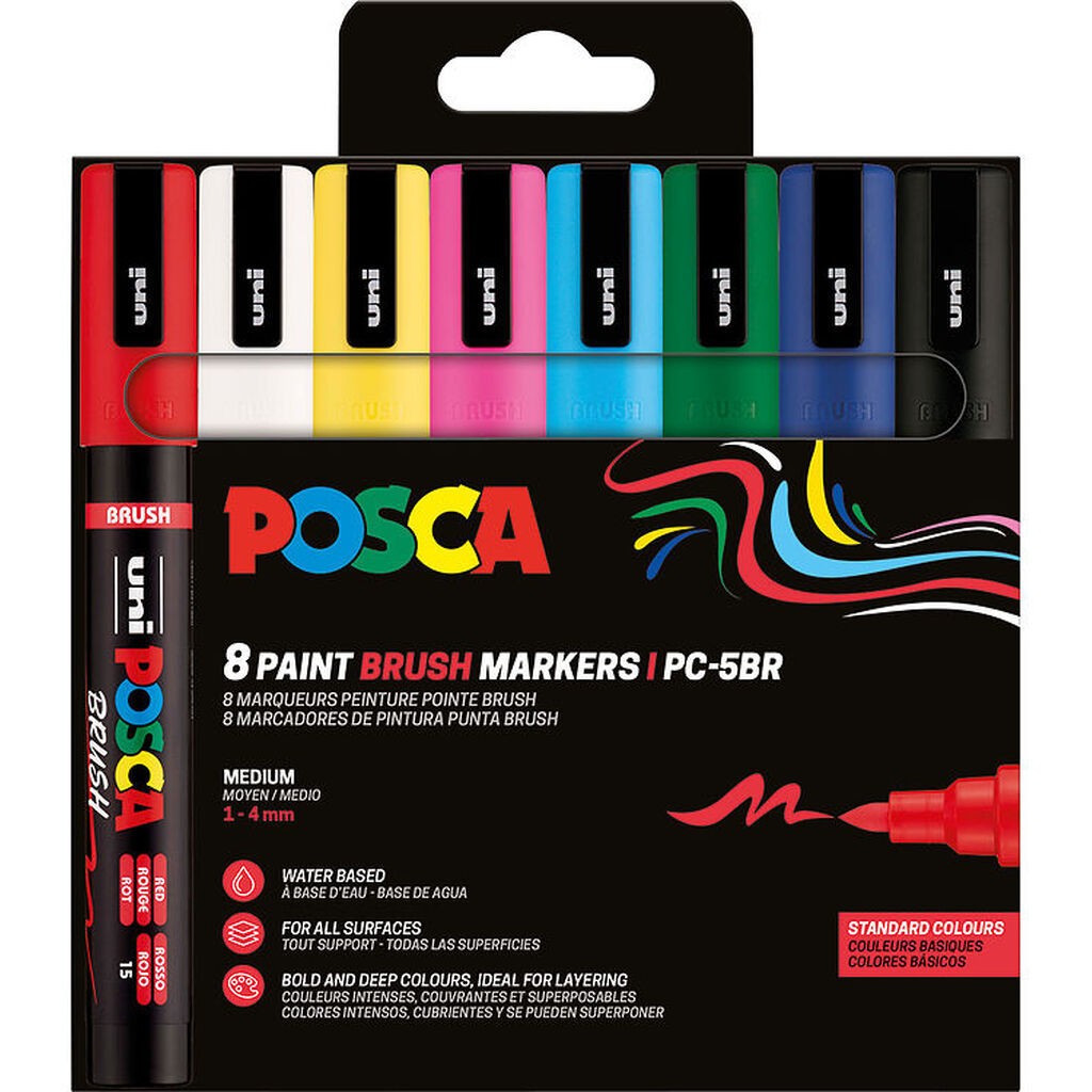 Posca Tuscher - PC-5BR - 8 stk. - Multifarvet