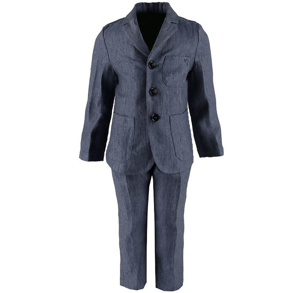 Emporio Armani Jakkesæt - Hør - Blåmeleret