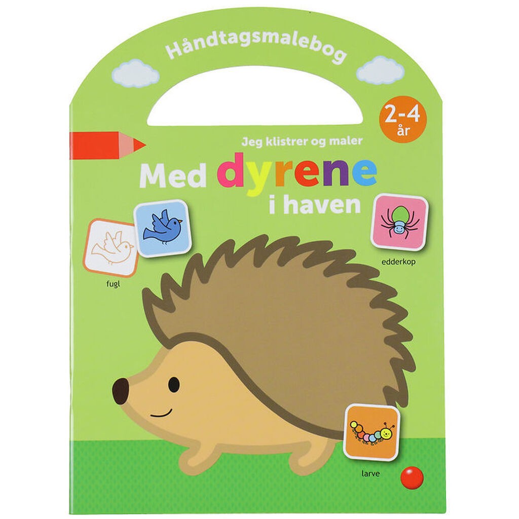 Forlaget Bolden Håndtagsmalebog m. Klistermærker - Dyrene i Have