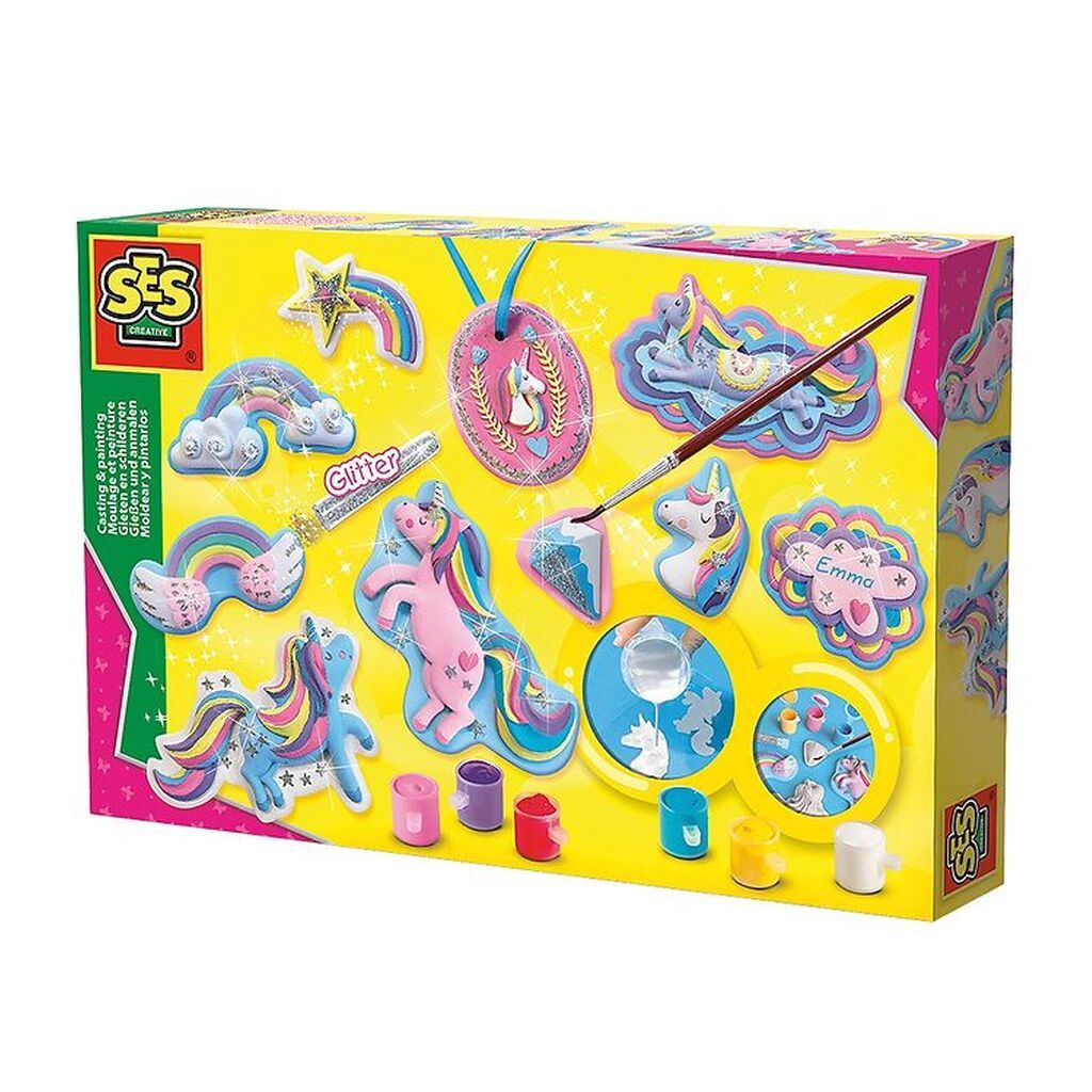 SES Creative - Støb & Mal - Glitter - Enhjørninger