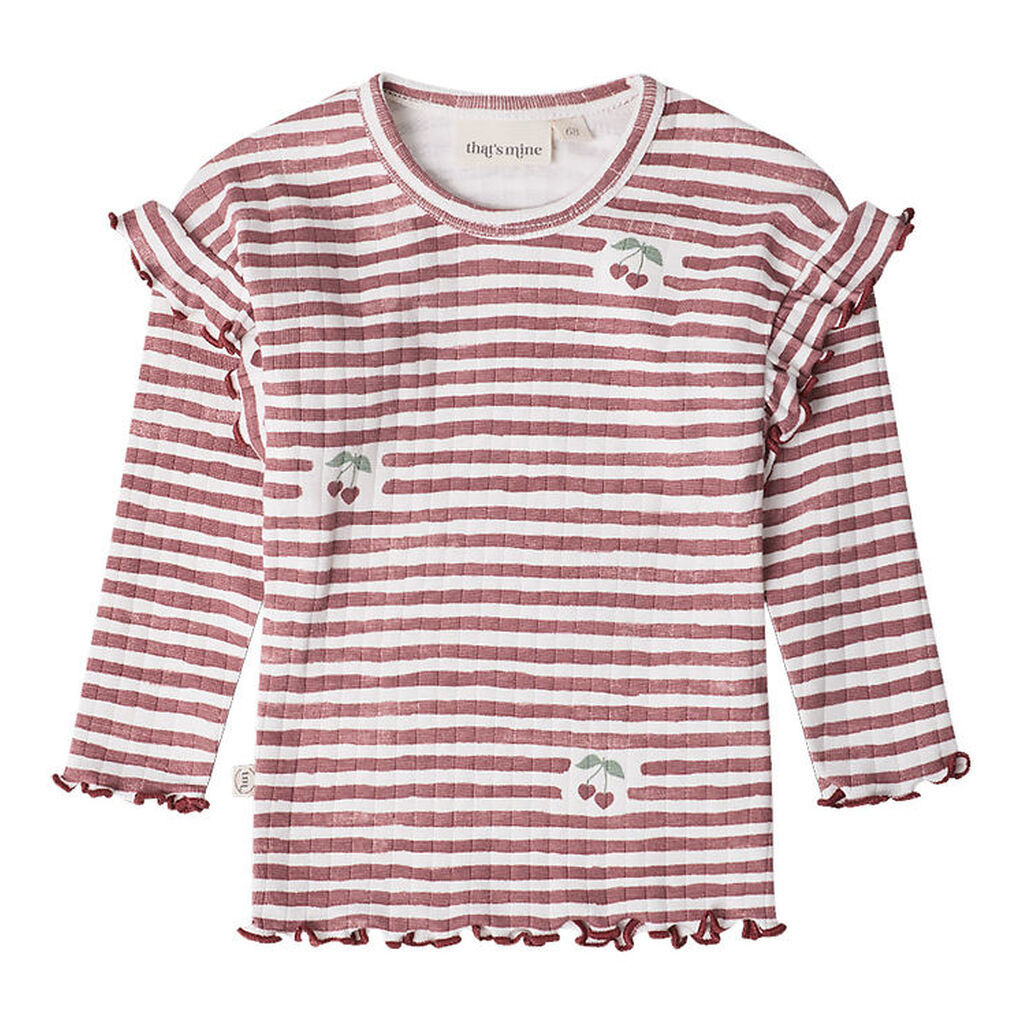 That's Mine Bluse - Rib - Jamilla - Love Berry Stripe