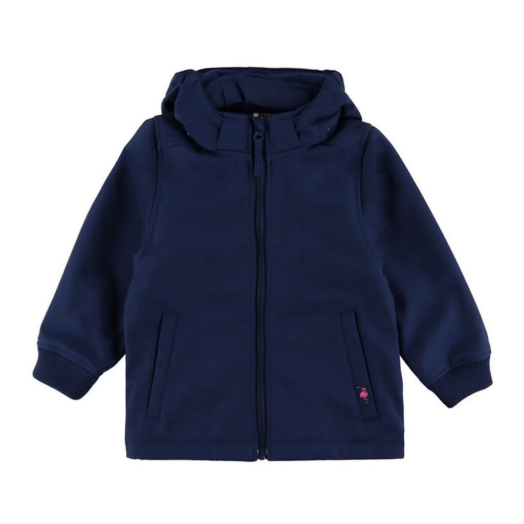DYR-Cph Softshelljakke - Dyrevild - Navy m. Flamingo