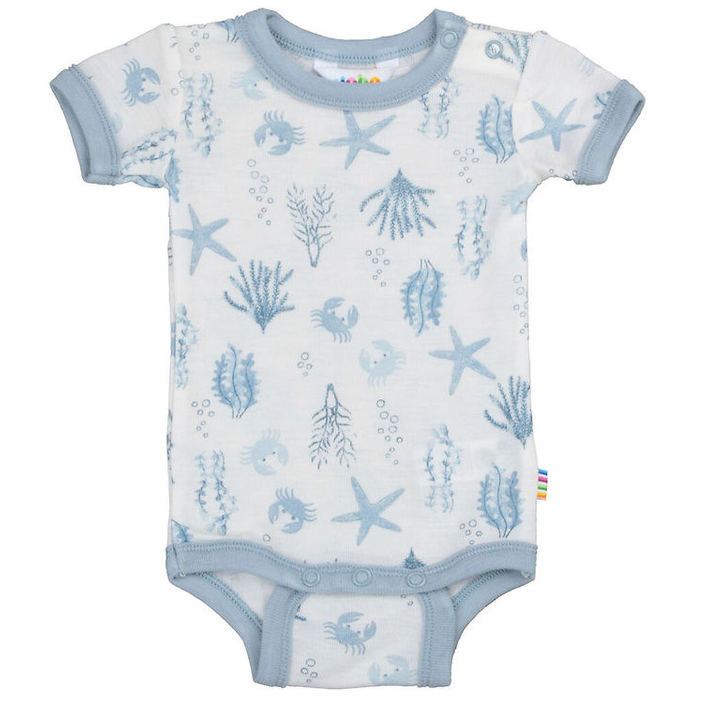 Joha Body k/æ - Uld - Lyseblå m. Print