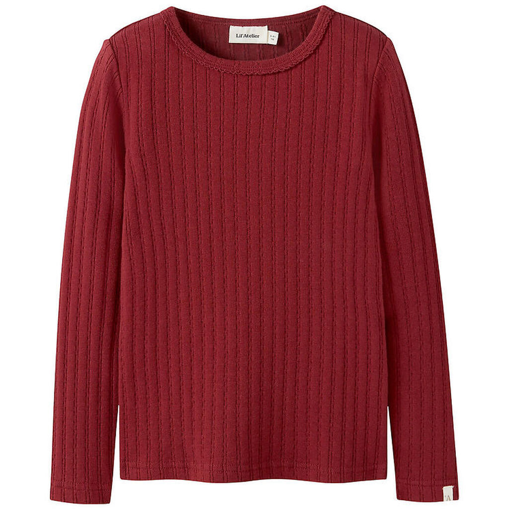 Lil' Atelier Bluse - Rib - NmfRita - Red Dahlia