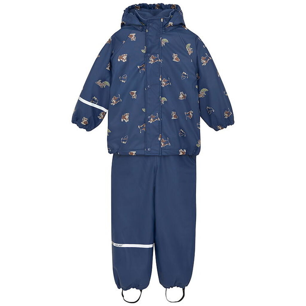 CeLaVi Regntøj m. Seler/Fleece - Recycle PU - Oceania m. Print