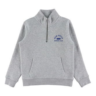 GANT Sweatshirt - Graphic Half Zip - Lysegråmeleret