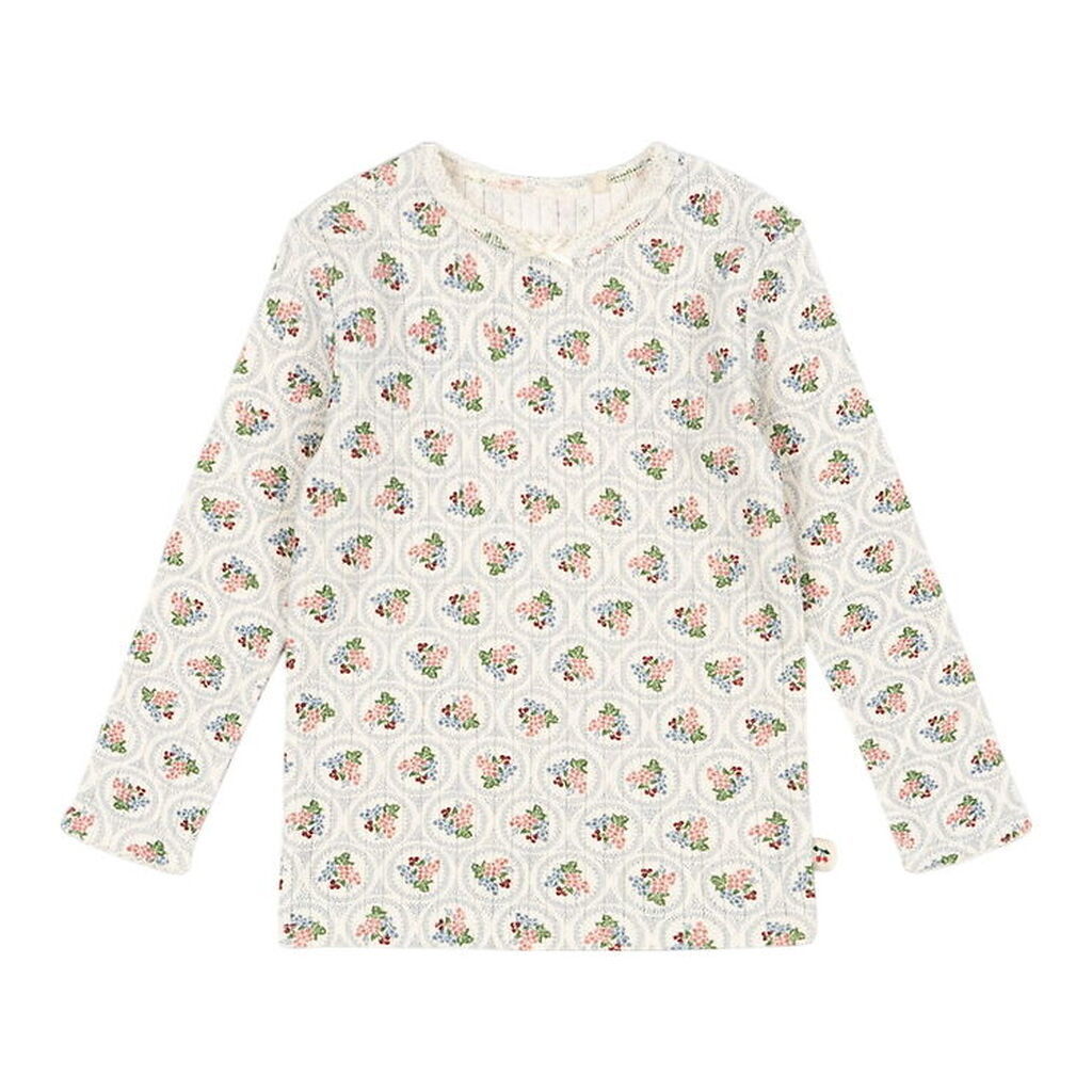 Konges Sløjd Bluse - Minnie - Verona Blue m. Hulmønster