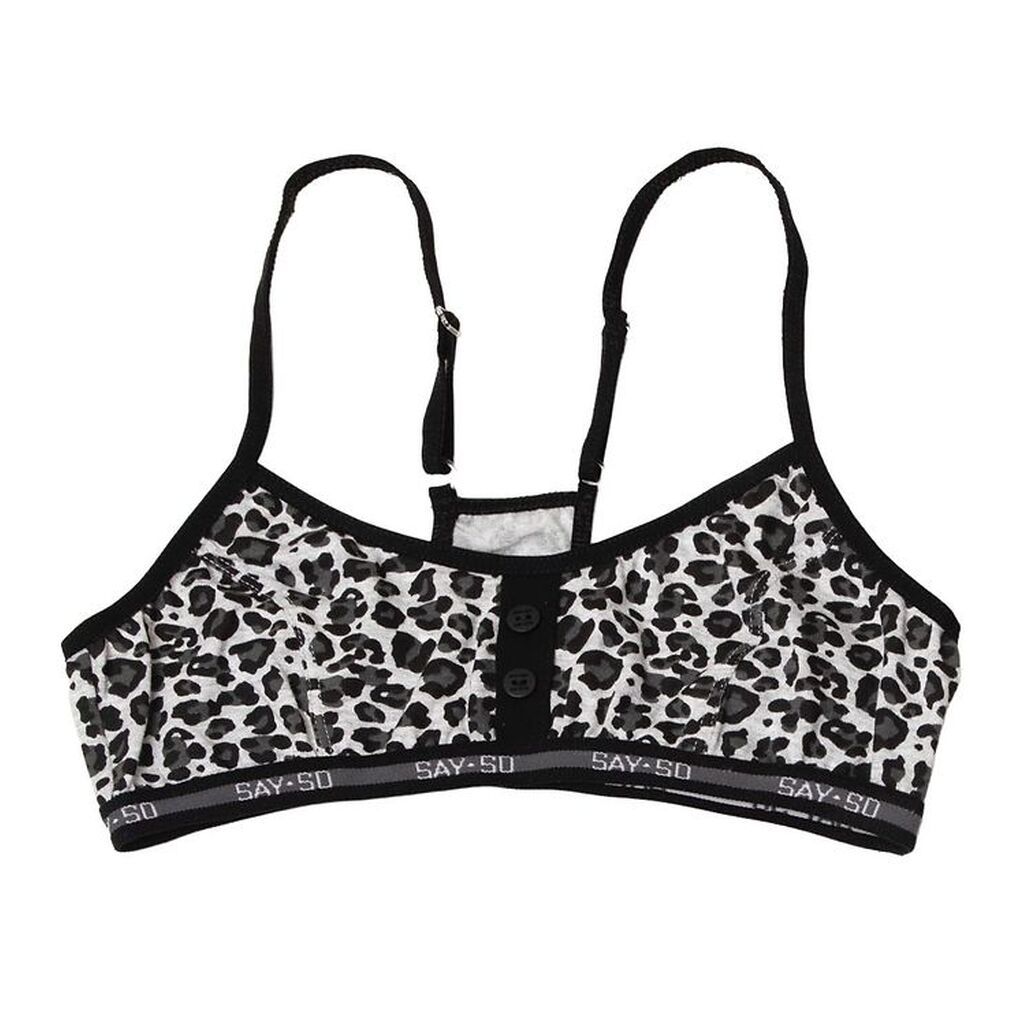 Say-So Top - Gråmeleret m. Leopard