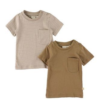 That's Mine T-shirt - 2-pak - Tino - Stripes/Earth Brown