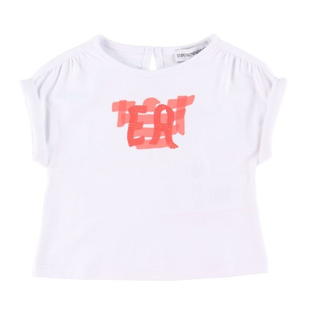 Emporio Armani T-shirt - Hvid m. Rosa