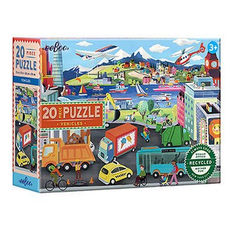 Eeboo Puslespil - 20 Brikker - 28x38 cm - Transportmidler
