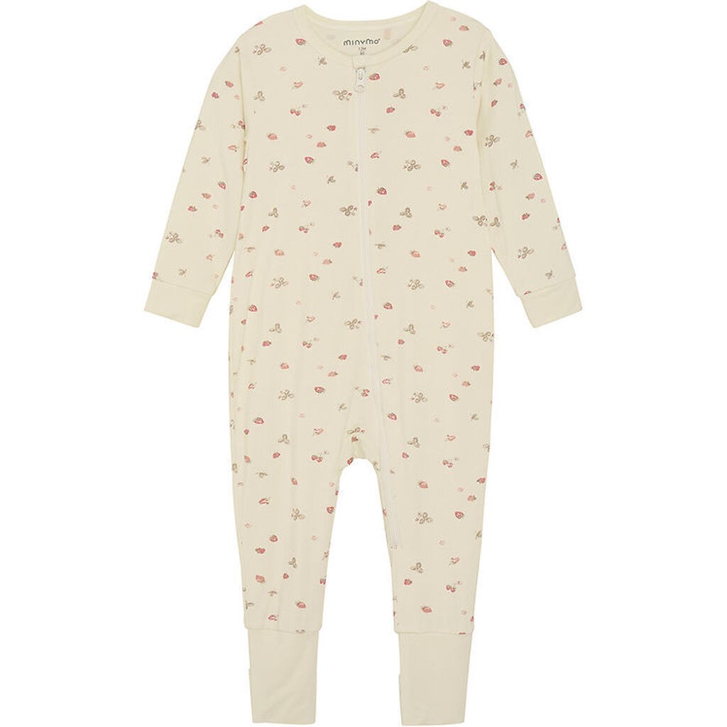Minymo Natdragt - Viskose - Strawberry Ice m. Jordbær