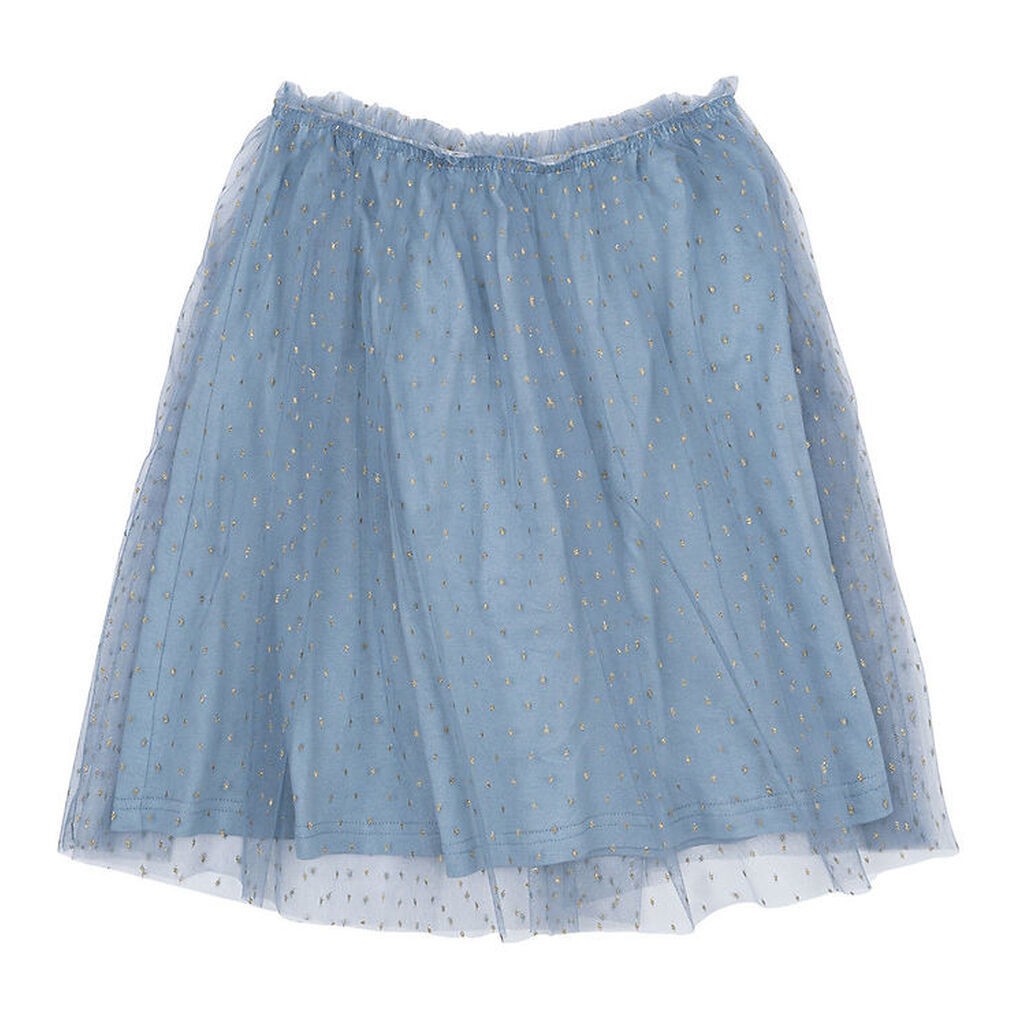 The New Nederdel - Tyl - TnNarice - Ashley Blue/Gold m. Guldprik