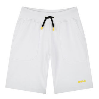 HUGO Sweatshorts - Hvid m. Gul
