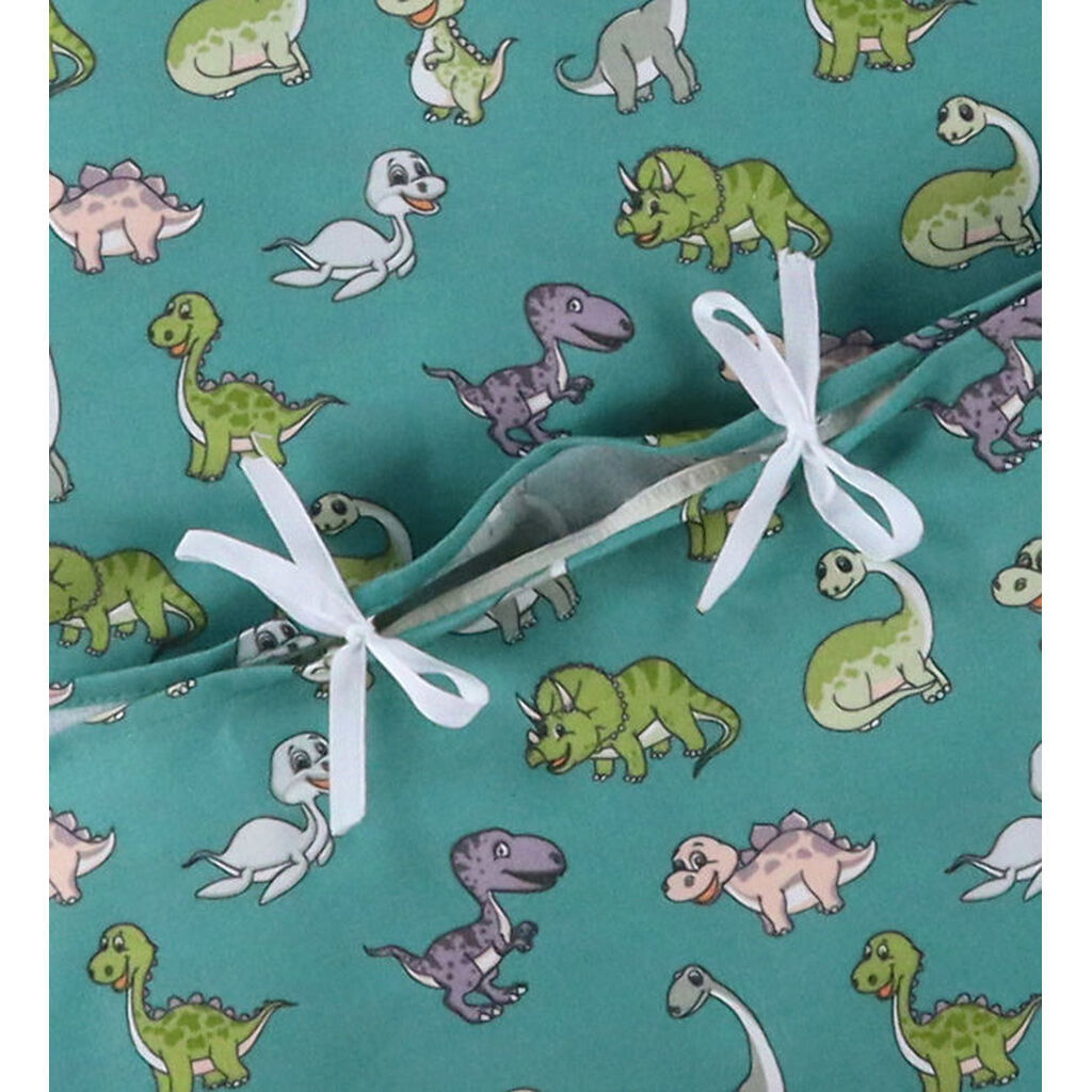 Nørgaard Madsens Sengetøj - Baby - Grøn m. Glade Dinoer