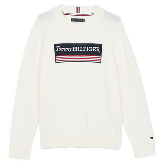 Tommy Hilfiger Bluse - Strik - Ivory Petal m. Flag
