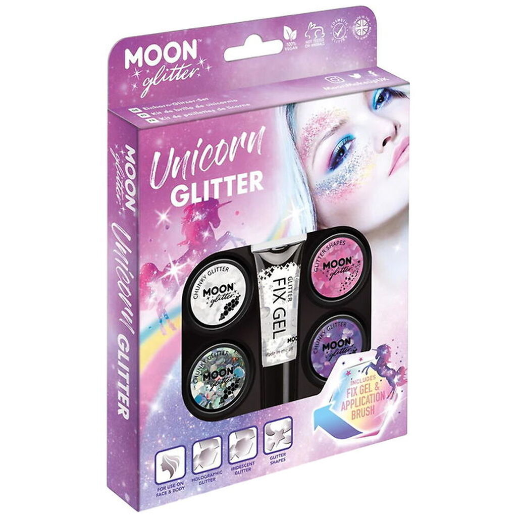 Smiffys Ansigtsdekoration - Moon Glitter Unicorn