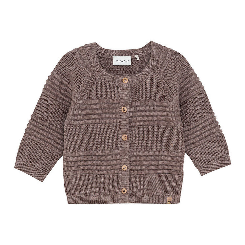 Minymo Cardigan - Strik - Dark Brown Melange