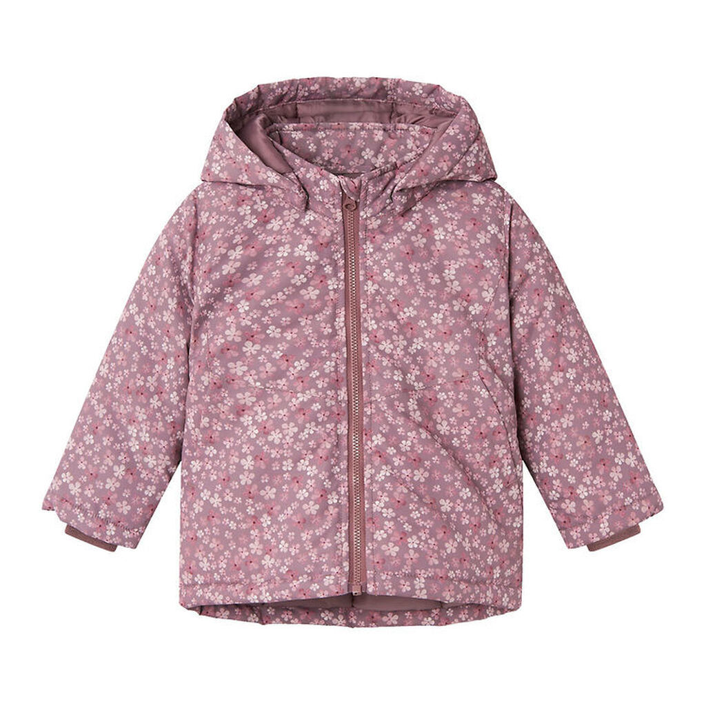 Name It Vinterjakke - NbfMaxi - Grape Shake/Flowers