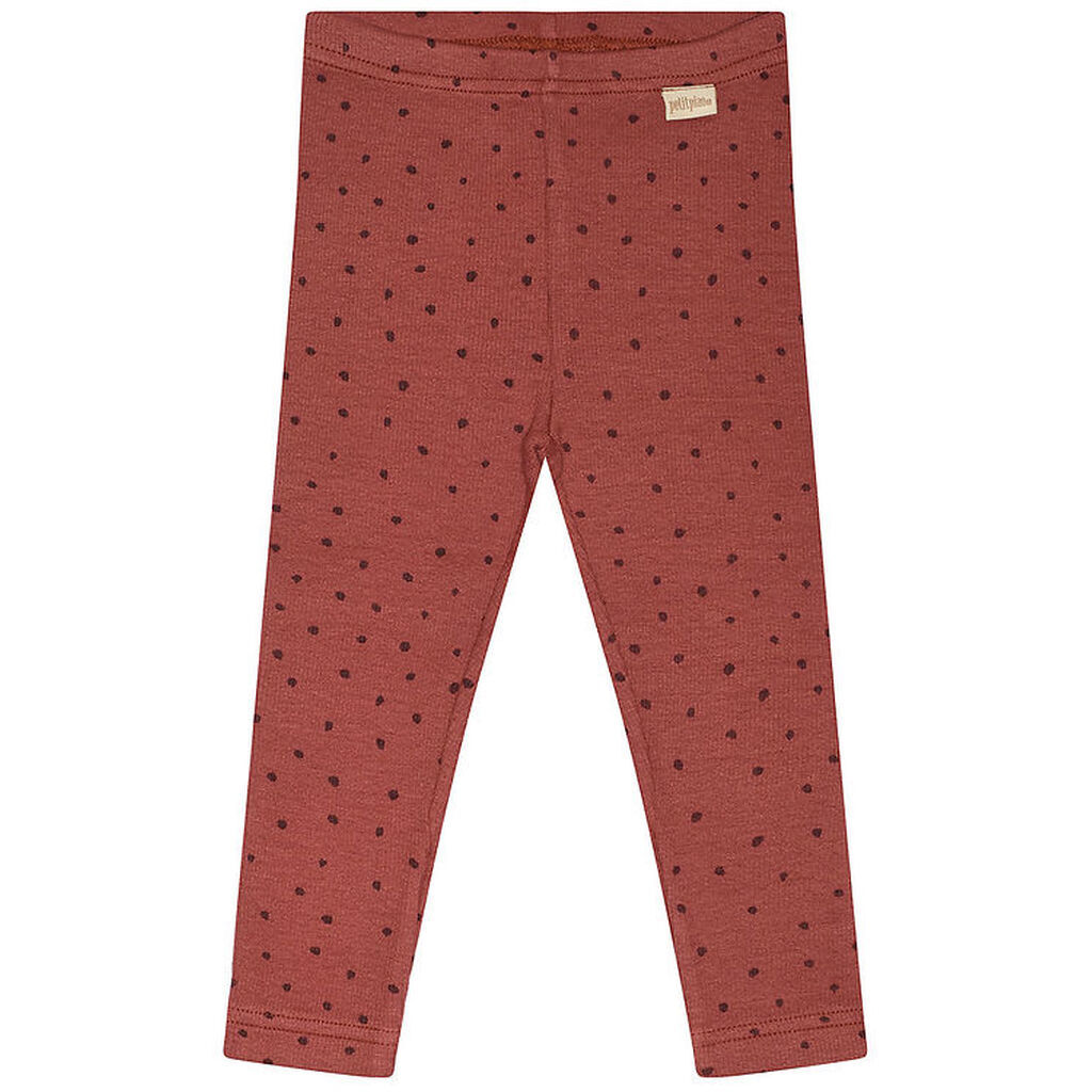 Petit Piao Leggings - Modal - Rib - Berry Dust/Dark Red