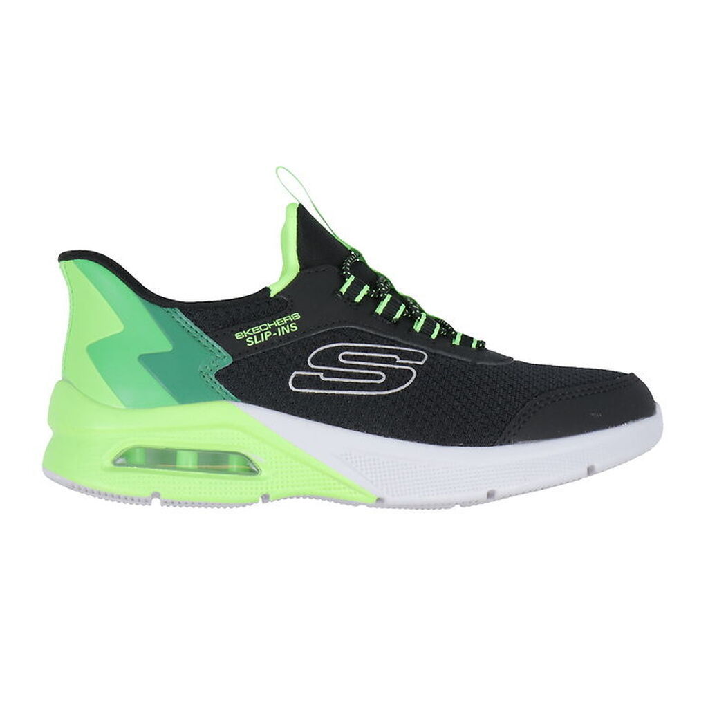 Skechers Sko - Microspec Max Brisk-Stripe - Sort/Lime