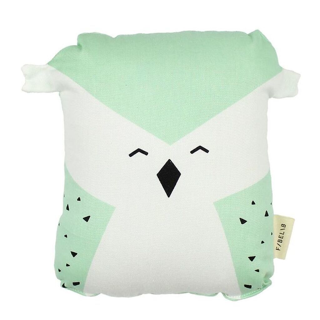 Fabelab Pude - 20x15 - Animal Friends - 20 cm - Turkis/Hvid m. U