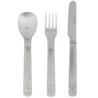 OYOY Bestik - We Love Animals - Børstet stål