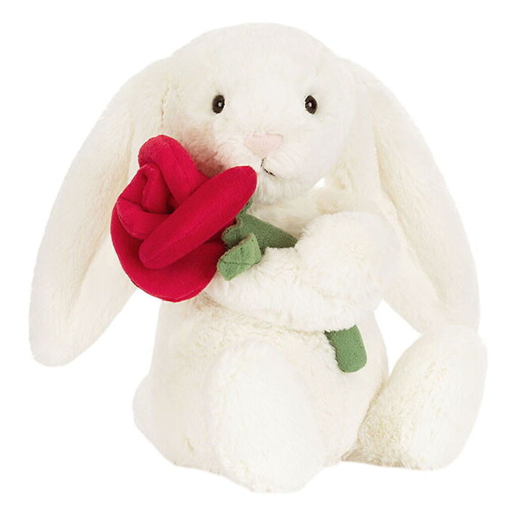 Jellycat Bamse - 31x12 cm - Cream Bunny with Rose
