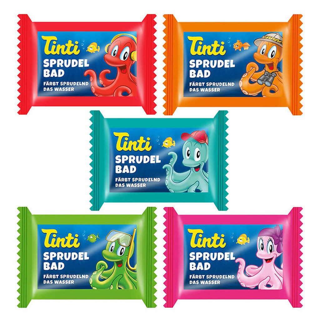 Tinti Badebombe - Assorteret - Grøn/Pink/Rød/Blå